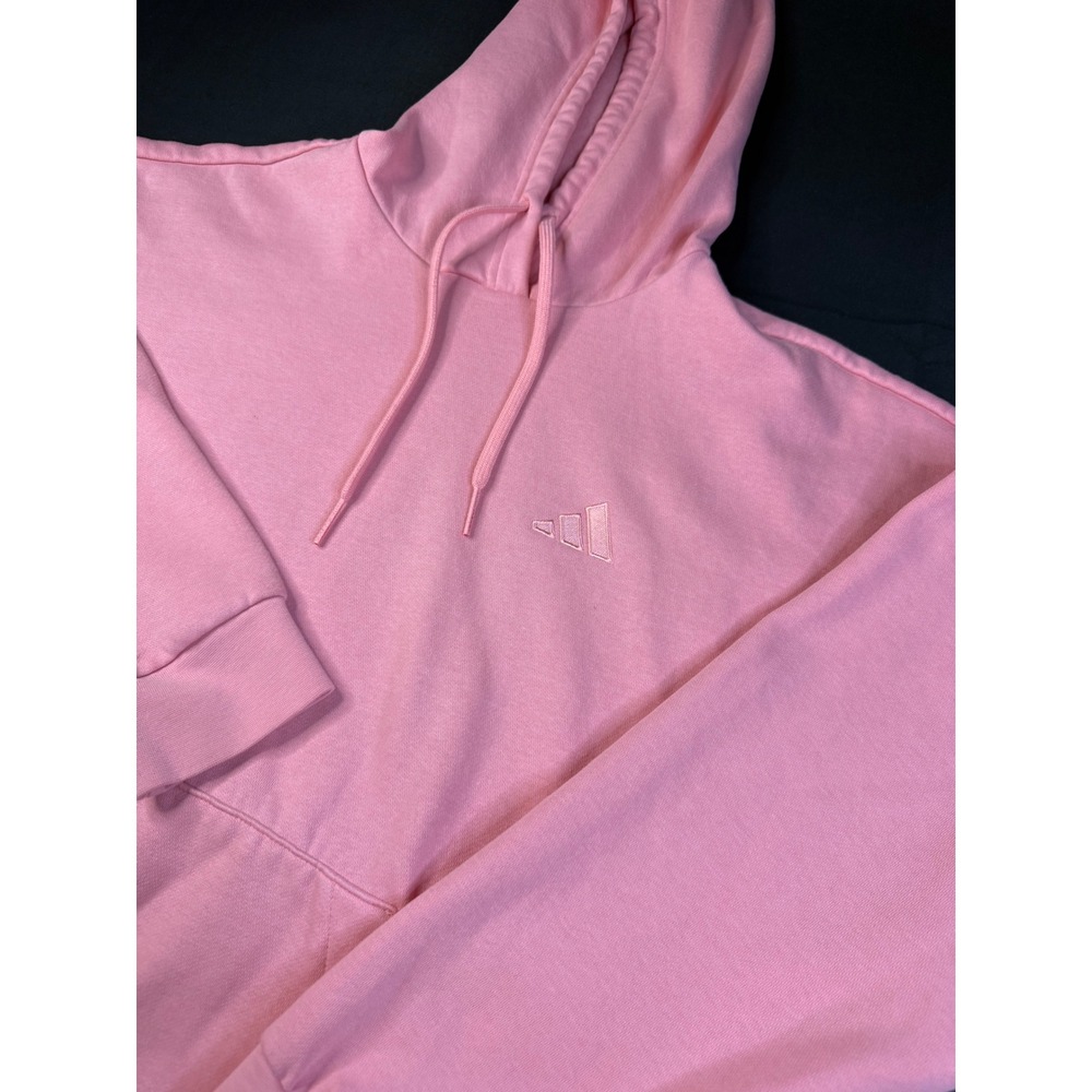 Adidas‎ Sportswear Pink Fleece Pullover Hoodie Embroidered Logo Mens Medium